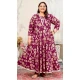 Women Wine Heavy Digital Printed Premium Rayon Gown - 12664208767