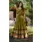 Women Pure Chanderi Mehendi Green Party Lehenga Choli Plain With Zari Weaving Work - 12690208869