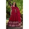 Women Party Lehenga Choli Red Pure Chanderi Plain With Zari Weaving Work Plus Size