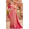 Women Soft Banarasi Silk Traditional Wear Saree Dark Pink Jacquard Work Plus Size