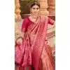 Women Soft Banarasi Silk Traditional Wear Saree Dark Pink Jacquard Work Plus Size