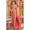 Women Soft Banarasi Silk Pink Jacquard Work Traditional Wear Saree Plus Size