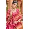 Women Soft Banarasi Silk Pink Jacquard Work Traditional Wear Saree Plus Size