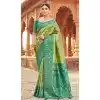 Women Rama Green Traditional Wear Saree Jacquard Work Soft Banarasi Silk Plus Size