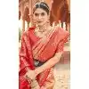 Women Jacquard Work Soft Banarasi Silk Traditional Wear Saree Red Plus Size