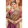 Women Jacquard Work Traditional Wear Saree Purple Soft Banarasi Silk Plus Size