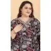 Women Rayon Black Salwar Kameez Printed Work Plus Size