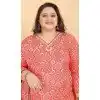 Women Printed Work Orange Rayon Salwar Kameez Plus Size
