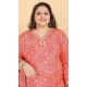 Women Printed Work Orange Rayon Salwar Kameez - 12693208881