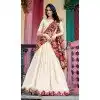 Women Party Lehenga Choli Embroidery Work Off White Vichitra Silk Plus Size