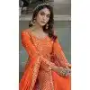Women Multi Heavy Embroidery & Stone Work Anarkali Suit Chinon Plus Size