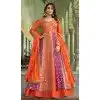 Women Multi Heavy Embroidery & Stone Work Anarkali Suit Chinon Plus Size