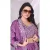 Women Chinon Silk Embroidery Party Lehenga Choli Lavender Plus Size