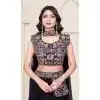 Women Teby Silk Party Lehenga Choli Embroidery Black Plus Size