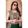 Women Party Lehenga Choli Green Teby Silk Embroidery Plus Size