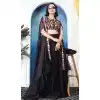 Women Black Party Lehenga Choli Teby Silk Embroidery Plus Size