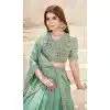 Women Embroidery Work Designer Lehenga Choli Sea Green Georgette Plus Size