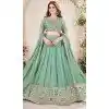 Women Embroidery Work Designer Lehenga Choli Sea Green Georgette Plus Size