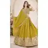 Women Yellow Designer Lehenga Choli Embroidery Work Georgette Plus Size