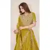 Women Yellow Designer Lehenga Choli Embroidery Work Georgette Plus Size