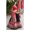 Women Tussar Silk Black Party Wear Lehenga Choli Patola Print With Foil Work Plus Size