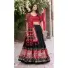 Women Tussar Silk Black Party Wear Lehenga Choli Patola Print With Foil Work Plus Size