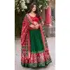 Women Tussar Silk Patola Print With Foil Work Green Party Wear Lehenga Choli Plus Size