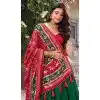 Women Tussar Silk Patola Print With Foil Work Green Party Wear Lehenga Choli Plus Size