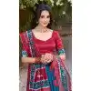 Women Teal Blue Party Wear Lehenga Choli Patola Print With Foil Work Tussar Silk Plus Size