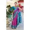 Women Jacquard Work Pink Traditional Wear Saree Soft Silk Plus Size