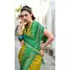 Women Traditional Wear Saree Parrot Green Soft Silk Jacquard Work Plus Size