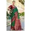 Women Jacquard Work Traditional Wear Saree Soft Silk Green Plus Size