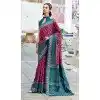 Women Soft Silk Jacquard Work Pink Traditional Wear Saree Plus Size