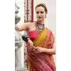 Women Jacquard Work Traditional Wear Saree Yellow Soft Silk Plus Size