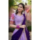 Women Cotton Silk Lavender Thread Embroidery Work Traditional Wear Lehenga Choli - 12834209599