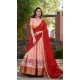 Women Cotton Silk Traditional Wear Lehenga Choli Peach Thread Embroidery Work - 12834209600