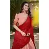 Women Cotton Silk Traditional Wear Lehenga Choli Peach Thread Embroidery Work Plus Size