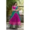 Women Cotton Silk Traditional Wear Lehenga Choli Pink Thread Embroidery Work Plus Size