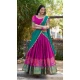 Women Cotton Silk Traditional Wear Lehenga Choli Pink Thread Embroidery Work - 12834209601