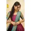 Women Zari Work Litchi Silk Purple Traditional Wear Lehenga Choli Plus Size