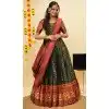 Women Litchi Silk Traditional Wear Lehenga Choli Green Zari Work Plus Size