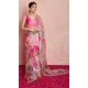 Women Print Saree Pink Soft Tebi Silk - 12919210074