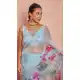 Women Saree Sky Blue Soft Tebi Silk Print - 12919210075