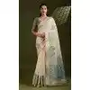 Women Print Cotton Dusty Green Traditional Wear Saree Plus Size