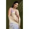 Women Print Traditional Wear Saree Cotton Lavender Plus Size