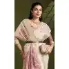 Women Cotton Print Traditional Wear Saree Pink Plus Size