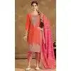 Women Heavy Pure Chinon Silk Orange Embroidery Salwar Suit Plus Size