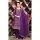 Women Fox Georgette Embroidery Palazzo Suit Purple - 12941210193