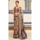 Women Printed Work Brown Traditional Wear Saree Dola Viscose - 12965210326