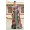 Women Printed Work Traditional Wear Saree Dola Viscose Blue Plus Size